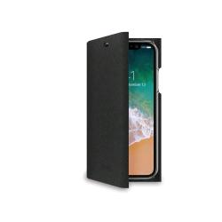 CELLY APPLE iPHONE XS/X CUSTODIA AD AGENDA CON FINITURA SAFFIANO E CHIUSURA MAGNETICA NERO