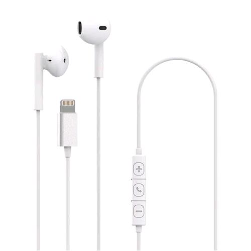 CELLY AUCOLARI STEREO CON CONNETTORE LIGHTNING TASTO DI RISPOSTA E CONTROLLO VOLUME SU FILO BIANCO