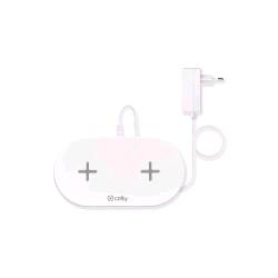 CELLY BASE DI RICARICA WIRELESS PER 2 DISPOSITIVI BIANCO