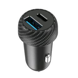 CELLY CAR CHARGER CARICABATTERIE DA AUTO POWER DELIVERY 45 W 2 USCITE USB-A/USB-C NERO
