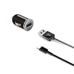 CELLY CARICABATTERIE DA AUTO 1 x USB-A 2.4A CON CAVO 1 MT DA USB-A A USB-C 12 W COLORE NERO