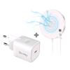 CELLY CARICABATTERIE DA RETE 1 X USB TIPO C 20 W + CARICABATTERIE MAGNERICO WIRELESS BIANCO