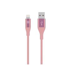 CELLY CAVO 1 X USB TIPO A 1 X LIGHTNING 1 MT ROSA