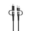 CELLY CAVO ADATTATORE 4 IN 1 USB-C MASCHIO MASCHIO + ADATTATORE LIGHTNING APPLE + ADATTATORE USB-A 2 MT NERO