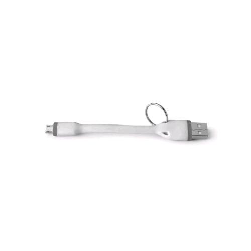 CELLY CAVO DATI USB CON ANELLO PORTACHIAVI 1 X USB TIPO A 1 X MICRO USB 12 CM BIANCO