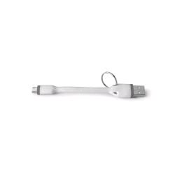 CELLY CAVO DATI USB CON ANELLO PORTACHIAVI 1 X USB TIPO A 1 X MICRO USB 12 CM BIANCO