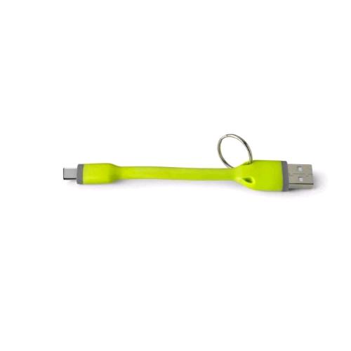 CELLY CAVO DATI USB CON ANELLO PORTACHIAVI 1 X USB TIPO A 1 X USB TIPO C 12 CM VERDE