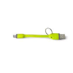 CELLY CAVO DATI USB CON ANELLO PORTACHIAVI 1 X USB TIPO A 1 X USB TIPO C 12 CM VERDE