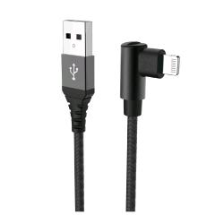 CELLY CAVO DATI/RICARICA 1 X USB-A 1 X LIGHTNING CON CONNETTORE A L RIVESTIMENTO IN NYLON 1M NERO