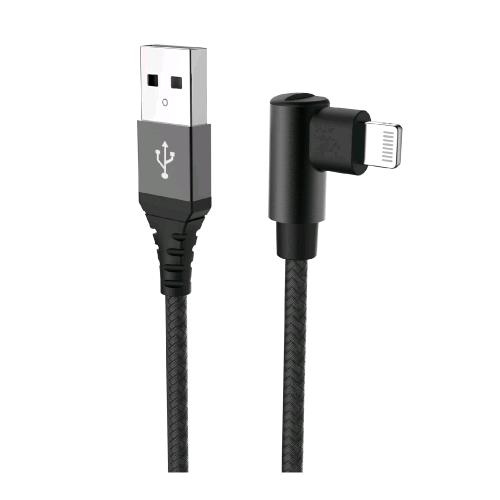 CELLY CAVO DATI/RICARICA 1 X USB-A 1 X LIGHTNING CON CONNETTORE A L RIVESTIMENTO IN NYLON 1M NERO