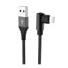CELLY CAVO DATI/RICARICA 1 X USB-A 1 X LIGHTNING CON CONNETTORE A L RIVESTIMENTO IN NYLON 1M NERO