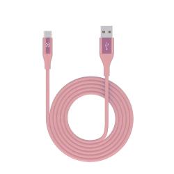 CELLY CAVO USB CON FINITURA SOFT TOUCH 1 X M USB TIPO A 1 X USB-C 1 M ROSA