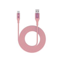 CELLY CAVO USB CON FINITURA SOFT TOUCH 1 X M USB TIPO A 1 X USB-C 3 M ROSA