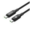 CELLY CAVO USB-C POWER DELIVERY 100 W CON CONNETTORE LED INDICATORE DELLA POTENZA EROGATA IN NYLON ANTI GROVIGLIO 2 MT NERO