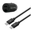 CELLY CCMINITYPEC KIT CARICABATTERIE DA AUTO 20W ULTRA-COMPATTO CON CAVO USB-C A USB-C BLACK
