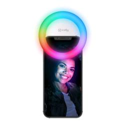 CELLY CLICKLIGHTRGB SELFIE FLASH LIGHT TASCABILE E UNIVERSALE CON LUCI RGB WHITE