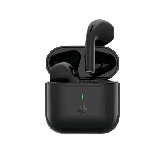 CELLY COMPACT AURICOLARI TRUE WIRELESS COMPATTI CONTROLLO TOUCH MICROFONI IN ENTRAMBI GLI AURICOLARI CHIAMATE E VOLUME/MUSICA RICARICA USB-C NERO