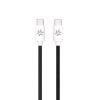 CELLY COTTON CAVO USB-C MASCHIO-MASCHIO IN COTONE INTRECCIATO POWER DELIVERY 60 W 1.5 MT NERO-BIANCO