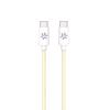 CELLY COTTON CAVO USB-C MASCHIO-MASCHIO IN COTONE INTRECCIATO SUPPORTA CARICA RAPIDA 60 W 1.5 MT GIALLO CHIARO