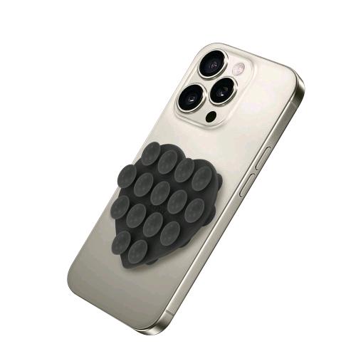 CELLY FIXHEART SUPPORTO A VENTOSA IN SILICONE PER SMARTPHONE A FORMA DI CUORE COLORE NERO
