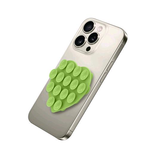 CELLY FIXHEART SUPPORTO A VENTOSA IN SILICONE PER SMARTPHONE A FORMA DI CUORE VERDE