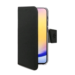 CELLY GALAXY A27 5G CUSTODIA A LIBRO IN SIMILPELLE CON CHIUSURA FLAP MAGNETICO SLOT PER CARTE E FUNZIONE STAND COLORE NERO