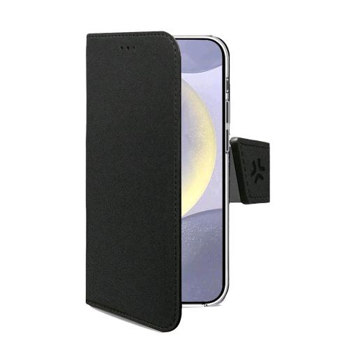 CELLY GALAXY S25+ 5G WALLY CASE CUSTODIA A LIBRO IN SIMILPELLE CON FUNZIONE STAND NERO