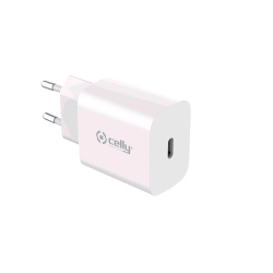 CELLY GRS TRAVEL CHARGER CARICABATTERIE DA RETE USB-C 25 W WHITE