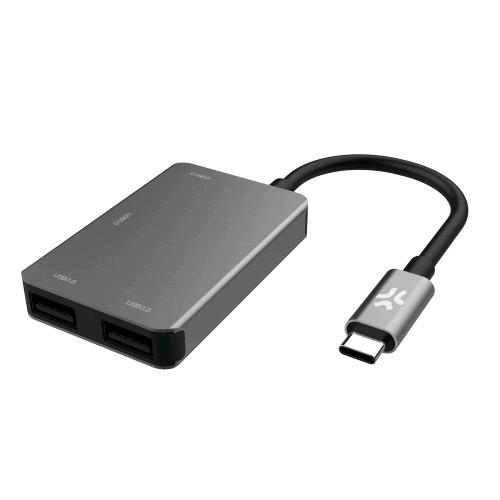 CELLY HUB DA USB-C A 4 x USB-A GRIGIO