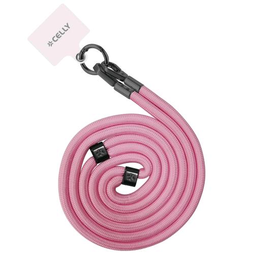 CELLY LACCIO DA COLLO UNIVERSALE ADATTO A TUTTI GLI SMARTPHONE GANCI IN METALLO REMOVIBILI 1.2 MT ROSA