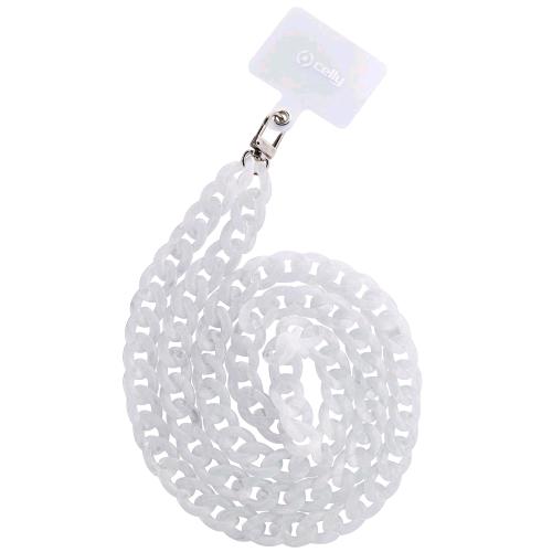 CELLY LACET CATENA DA COLLO EFFETTO MARMO COMPATIBILE CON TUTTI GLI SMARTPHONE EVITA CADUTE LEGANDOLO AL COLLO MARBLE WHITE