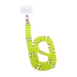 CELLY LACET CHAIN CATENA DA COLLO COMPATIBILE CON TUTTI I TELEFONI YELLOW FLUO