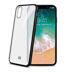 CELLY LASER MATT APPLE iPHONE X COVER IN MORBIDO TPU TRASPARENTE CON BORDI COLORE NERO