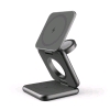 CELLY MAG FOLD CHARGE 3 IN 1 CARICABATTERIE WIRELESS/SENZA FILI MagSafe 15 W USB-C CARICA FINO A TRE DISPOSITIVI SIMULTANEAMENTE GRIGIO