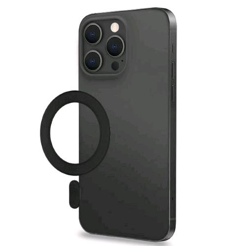 CELLY MAG RING ANELLO MAGNETICO ADESIVO PER UTILIZZO ACCESSORI Magsafe SU QUALSIASI TELEFONO CON ADATTATORE NERO