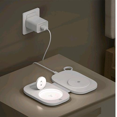 CELLY MAGSAFE CHARGE POCKET CARICATORE WIRELESS MAGNETICO 3 IN 1 COMPATIBILE Magsafe 15 W USB-C BIANCO