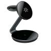 CELLY MAGSAFE STAND MAGNETIC WIRELESS CHARGER 3 IN 1 CARICABATTERIE PER CARICARE 3 DISPOSITIVI CONTEMPORANEAMENTE AIRPODS, APPLE WATCH E iPHONE CON SISTEMA Magsafe NERO
