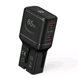 CELLY MULTIPLUG CARICABATTERIE DA RETE COMPATIBILE IN OLTRE 150 PAESI NEL MONDO 65 W 1 x USB-C 1 x USB-A NERO