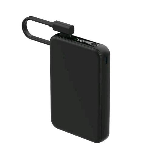 CELLY POWERBANK 10.000mAh 20 W CON CAVO USB-C INTEGRATO E DISPLAY NERO