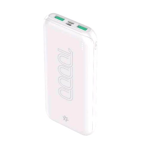 CELLY POWERBANK ENERGY 10.000mAh 10 W 2A 2 x USB-A 1 x USB-C 1 x MICRO USB BIANCO
