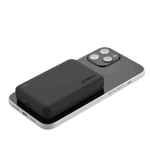 CELLY POWERBANK WIRELESS MAGSAFE 10.000mAh 15 W PORTA USB-C BIDIREZIONALE DA 20 W DISPLAY NERO