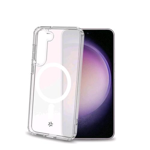 CELLY SAMSUNG GALAXY S23 5G / S23 5G ENTERPRISE EDITION COVER IN TPU CON MODULO DI RICARICA MAGNETICO CIRCOLARE TRASPARENTE