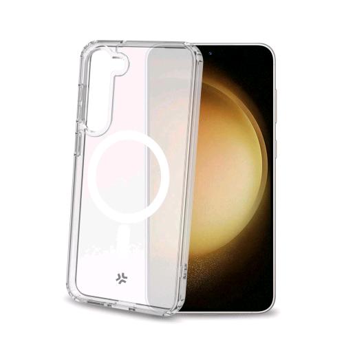 CELLY SAMSUNG GALAXY S23+ 5G COVER IN TPU CON MODULO DI RICARICA MAGNETICO CIRCOLARE TRASPARENTE