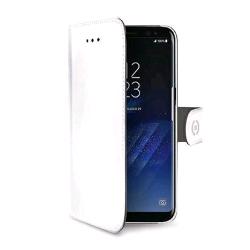 CELLY SAMSUNG GALAXY S8+ CUSTODIA A PORTAFOGLIO SIMILPELLE FLAP MAGNETICO BIANCO