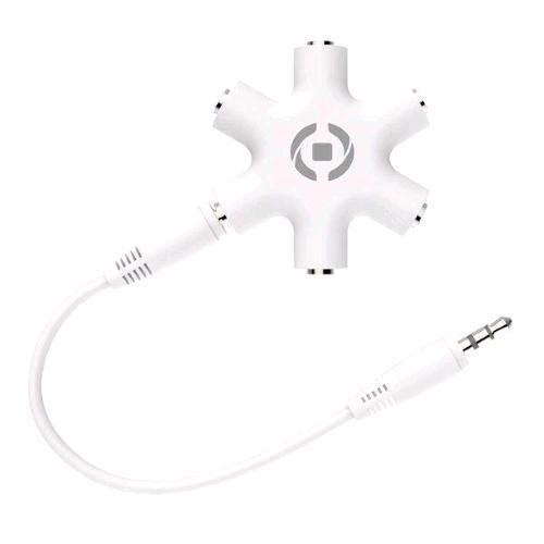 CELLY SDOPPIATORE AUDIO 5 X F JACK 3.5 MM BIANCO