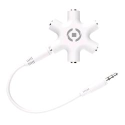 CELLY SDOPPIATORE AUDIO 5 X F JACK 3.5 MM BIANCO
