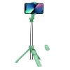 CELLY SELFIE STICK ASTA TELESCOPICA WIRELESS TREPPIEDI INTEGRATO PER SMARTPHONE FINO A 7" VERDE