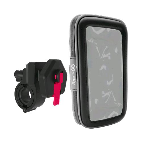 CELLY SNAPFLEXBK SUPPPORTO UNIVERSALE PER BICI CON CUSTODIA SMARTPHONE FINO A 6.9" CON FINESTRA TRASPARENTE BLACK