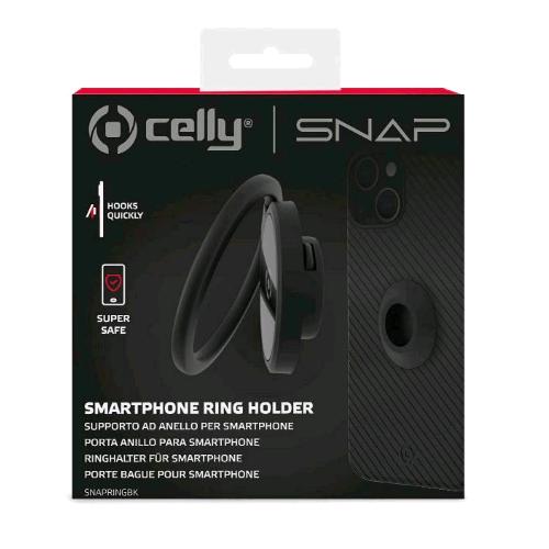 CELLY SNAPRING RING HOLDER PER SMARTPHONE BLACK