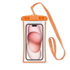 CELLY SPLASHBAG 24 CUSTODIA WATERPROOF IPX8 PER SMARTPHONE FINO A 6.7" PROETEGGE IL TELEFONO DA ACQUA SABBIA E GRAFFI TRASPARENTE ORANGE